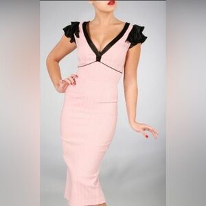 PINK RETRO VINTAGE 50s STYLE DRESS by STOP STARING
